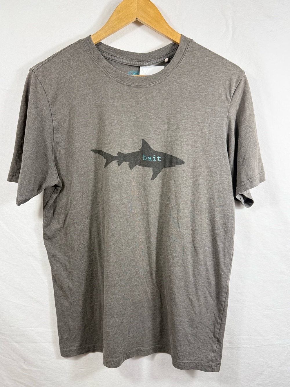 Prana Gray Shark Bait Graphic Short Sleeve Tee